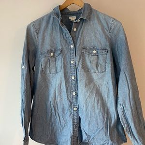 J crew factory chambray button down shirt sz S